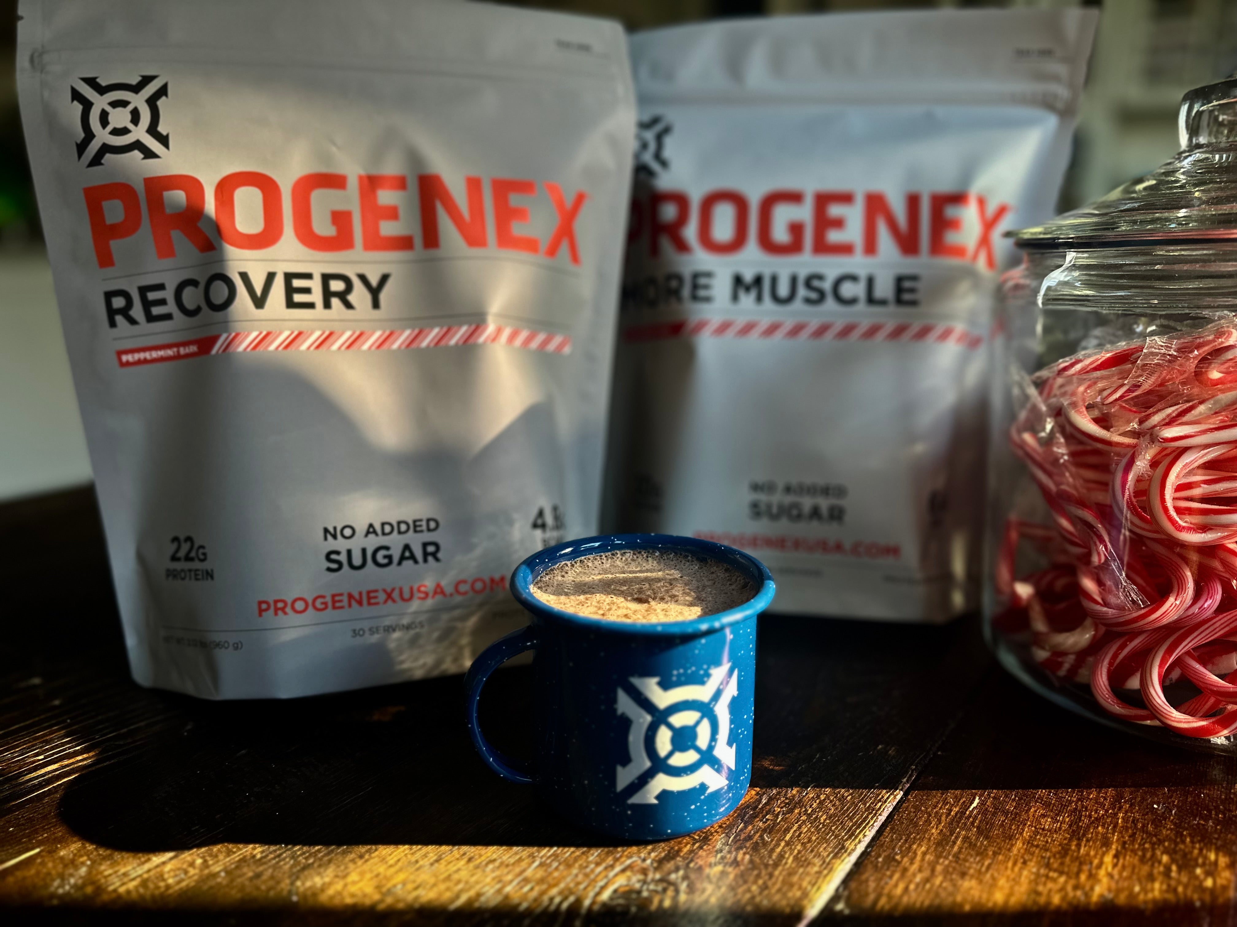 Peppermint Bark Hot Chocolate = the highest-protein holiday drink on planet Earth.