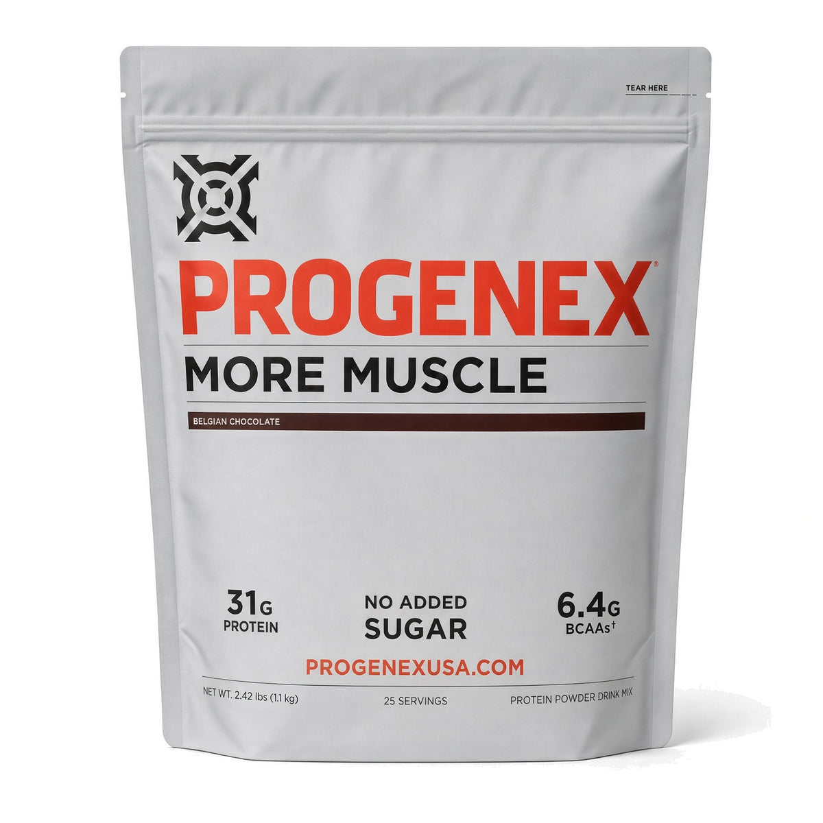 Progenex More Muscle Belgian Chocolate — factory bag front