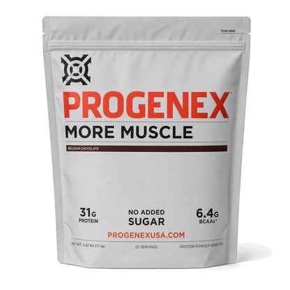 Progenex More Muscle Belgian Chocolate — factory bag front