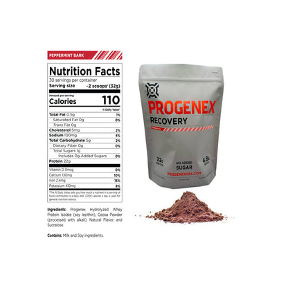 Recovery Peppermint Bark Nutrition Label